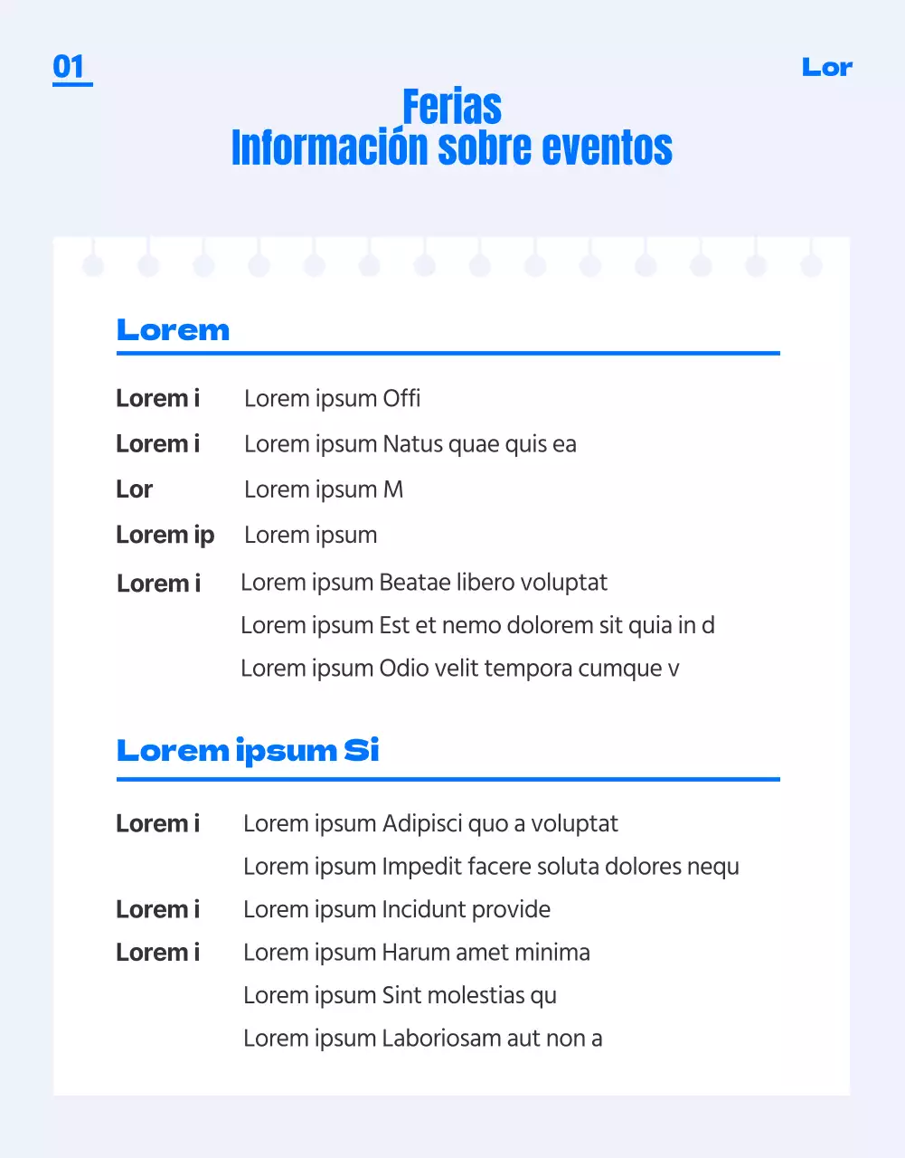 Una feria de acceso a la universidad de color azul, moderna y joven (página de detalles)