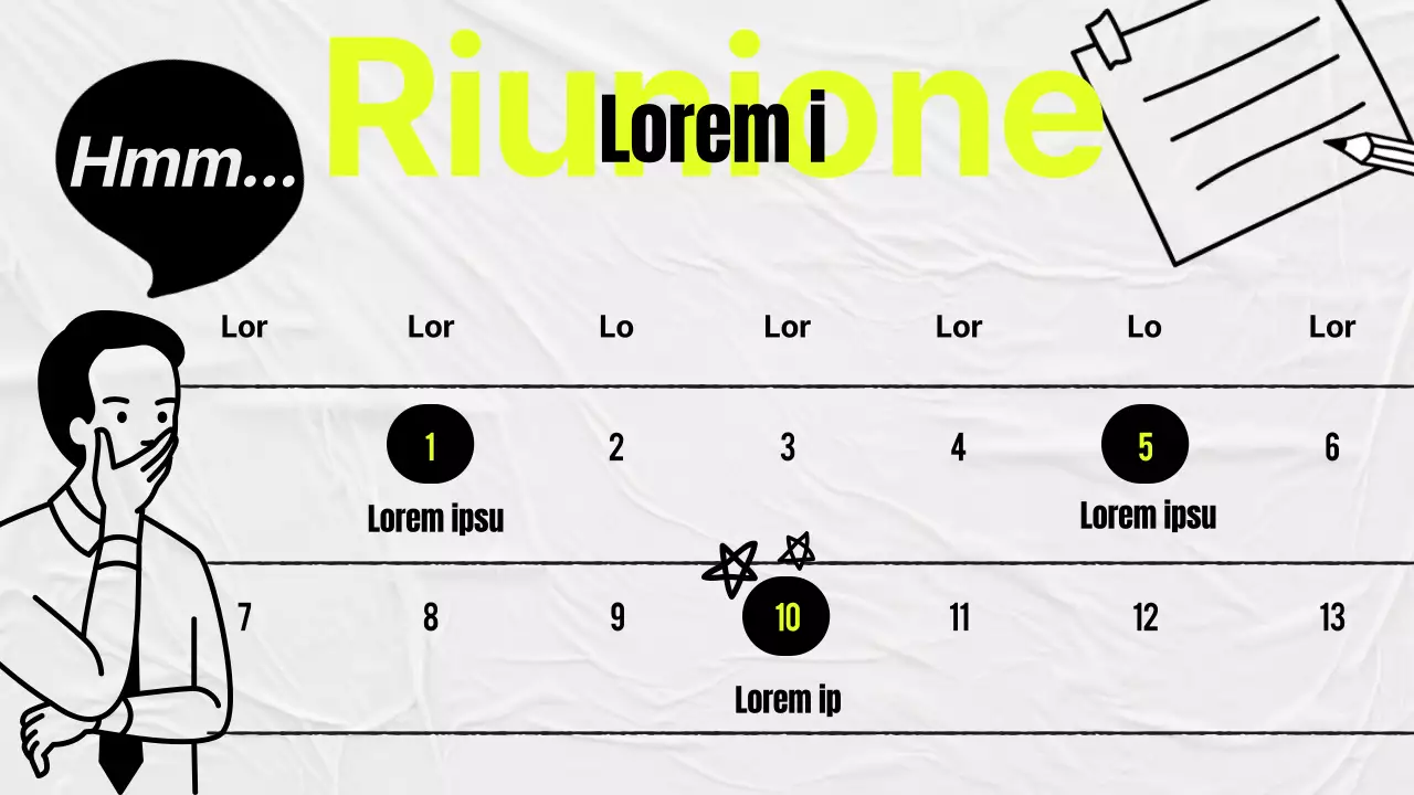 Minuti di studio semplici in giallo e grigio