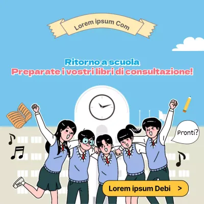 Libri di consultazione illustrati e materiale per la scuola.