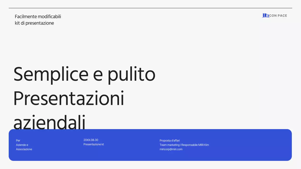 Proposta aziendale semplice e pulita in grigio-blu