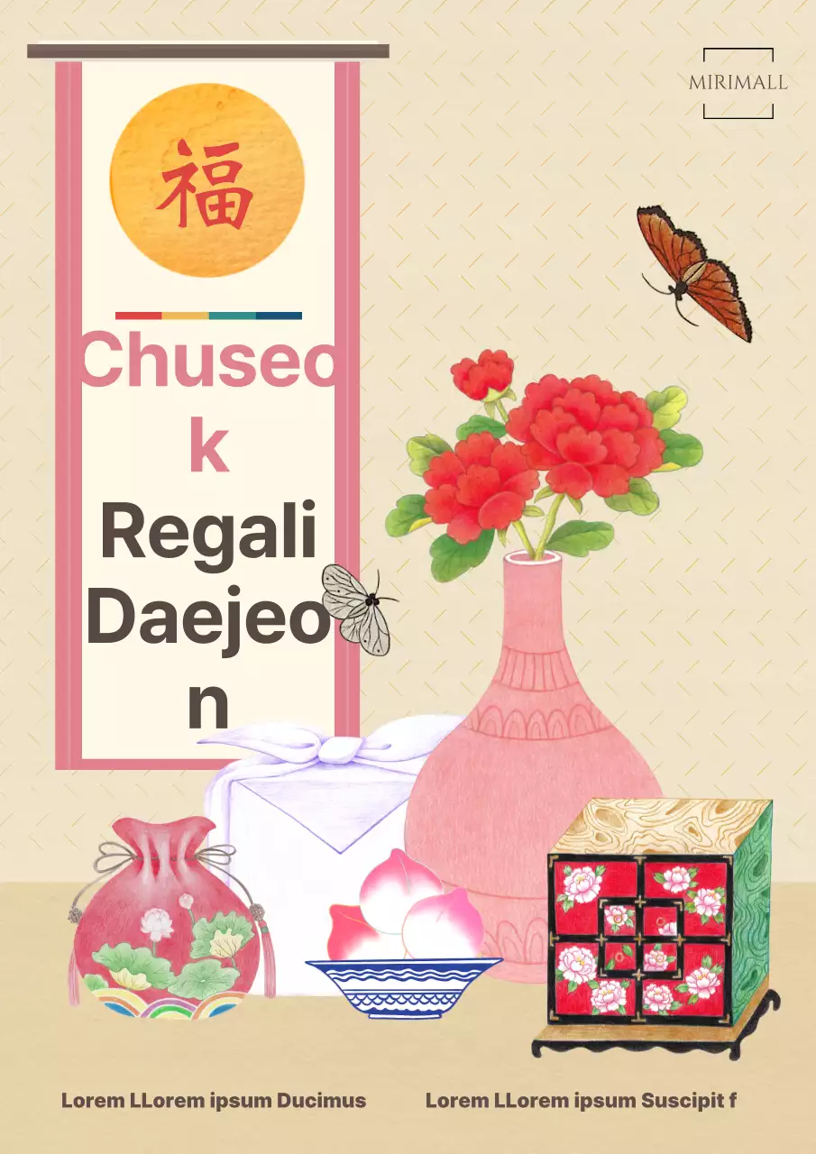 Regali Obon di concezione folkloristica in marrone e rosa