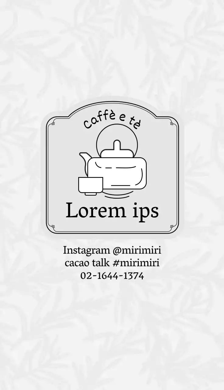 Illustrazione grigia logo caffè tè coupon