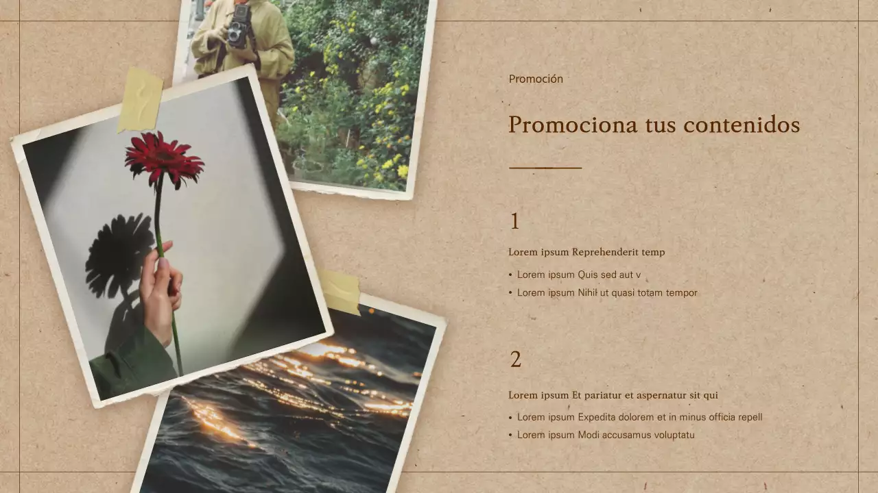 Álbum Scrapbooking Concepto Película Propuesta en Beige Marrón