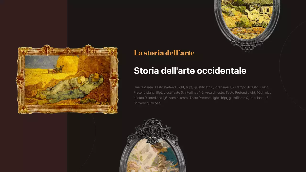 Infografica di capolavori antichi in nero e marrone