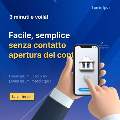 Apertura del conto contactless blu e giallo