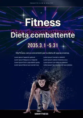 Guida all'evento della dieta del combattente per il fitness viola e della Marina