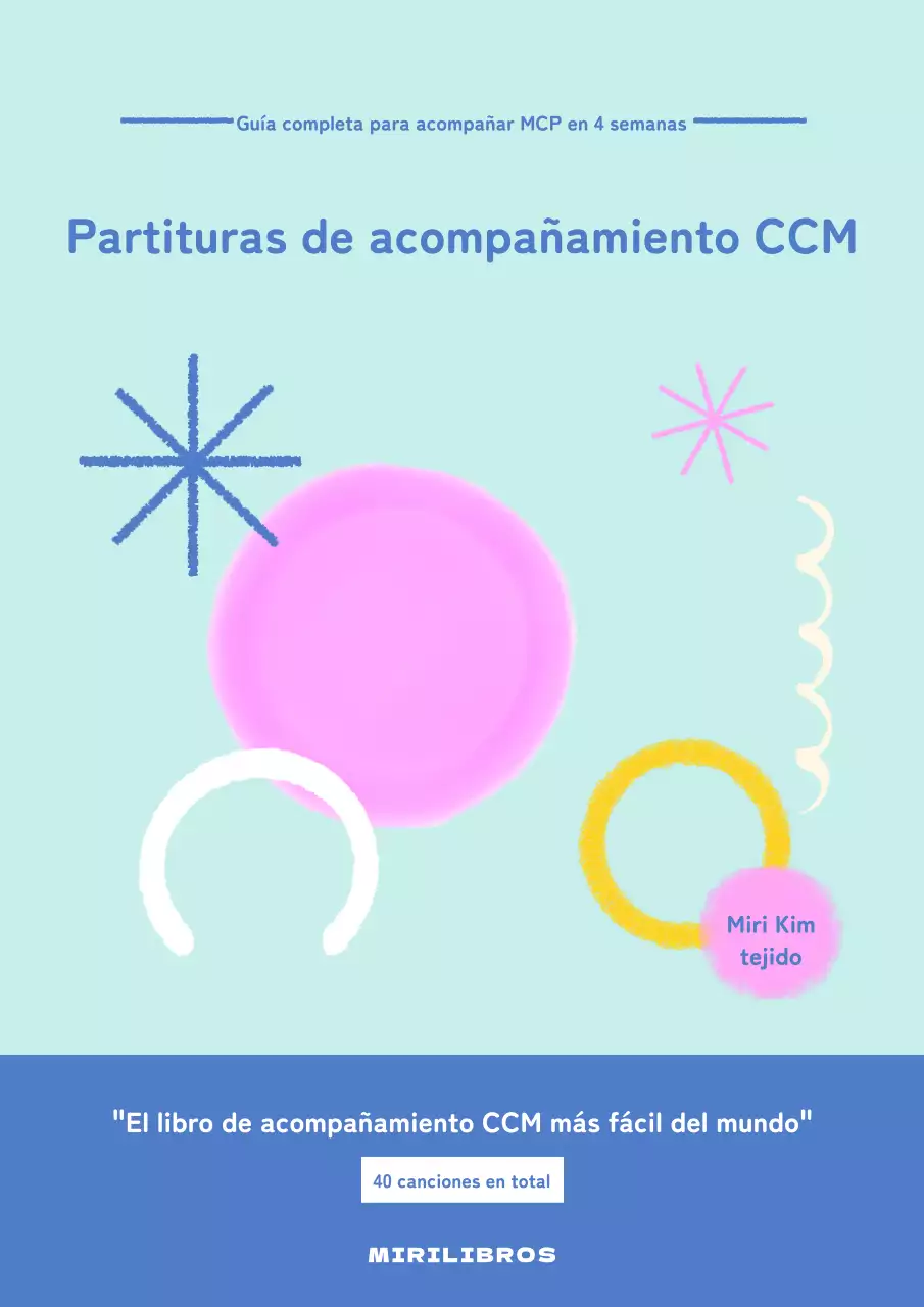 Cubierta de libro de acompañamiento CCM en azul claro de estilo kitsch