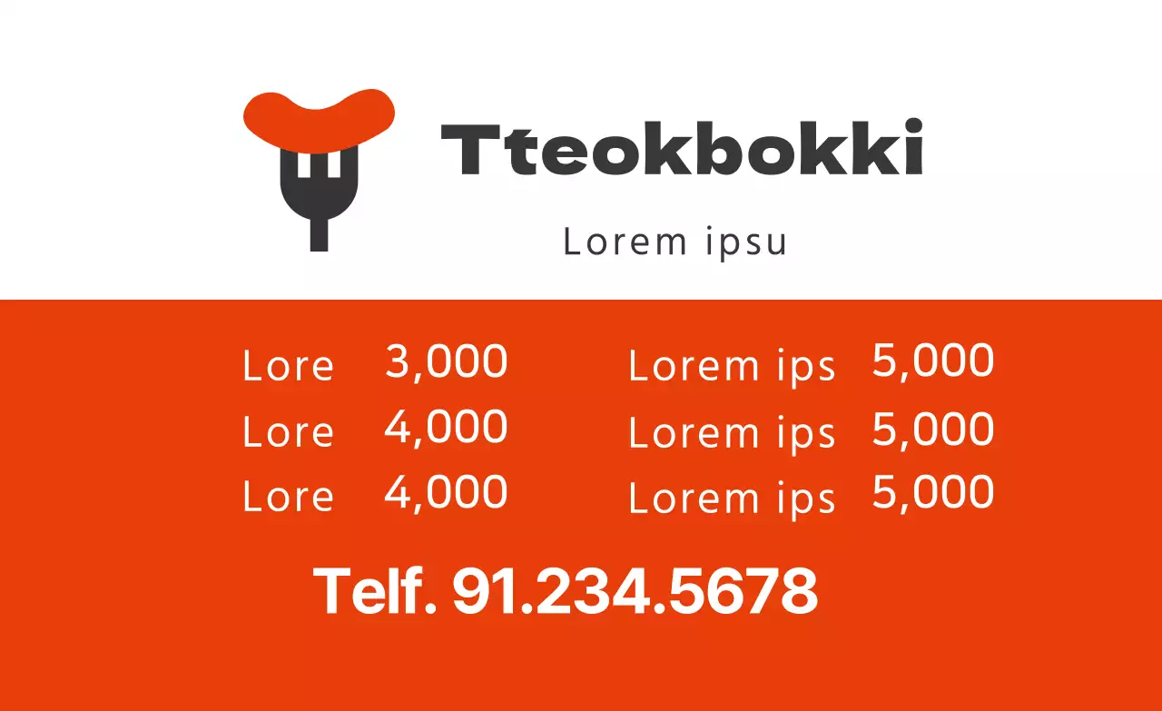 La ilustración naranja promociona nítidamente las raciones de los restaurantes