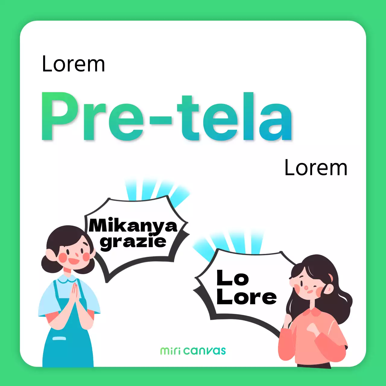 Semplice annuncio di marketing promozionale pre-canale in verde e blu