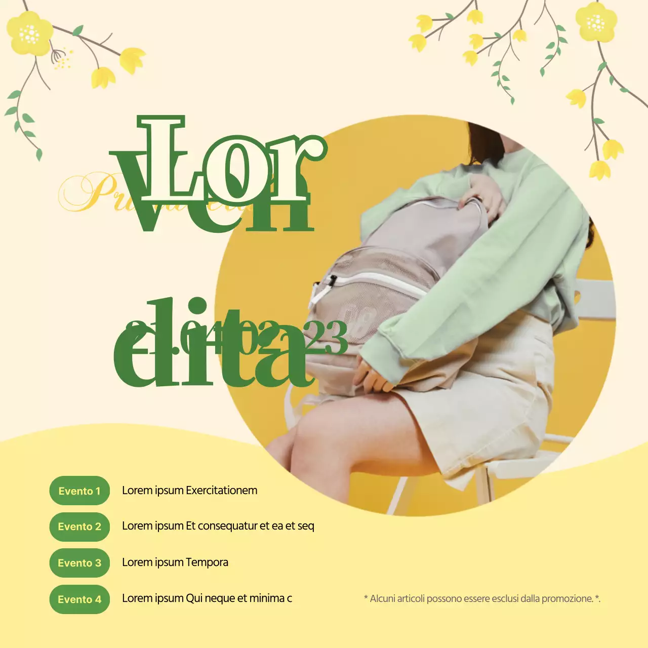 Giallo Verde Foto in evidenza Borse di primavera ordinate Promuovere un evento di vendita