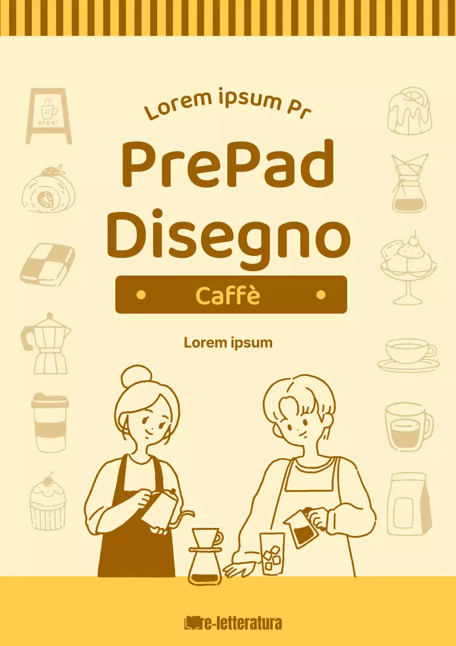 A proposito del disegno del caffè accogliente giallo e marrone