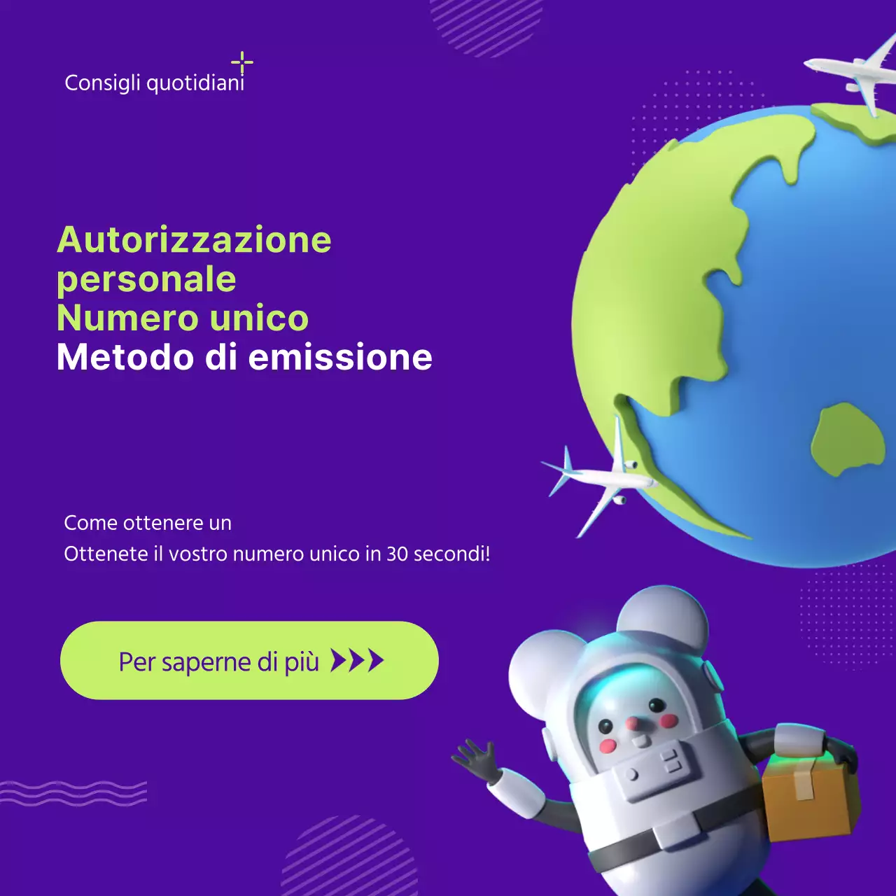 Come ottenere un numero doganale viola e verde lime per gli acquisti all'estero