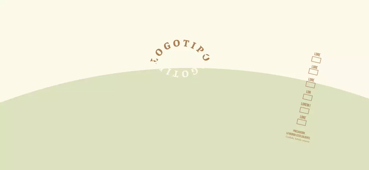 Logotipo de concepto simple en verde claro y amarillo claro para una cafetería