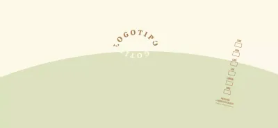 Logotipo de concepto simple en verde claro y amarillo claro para una cafetería