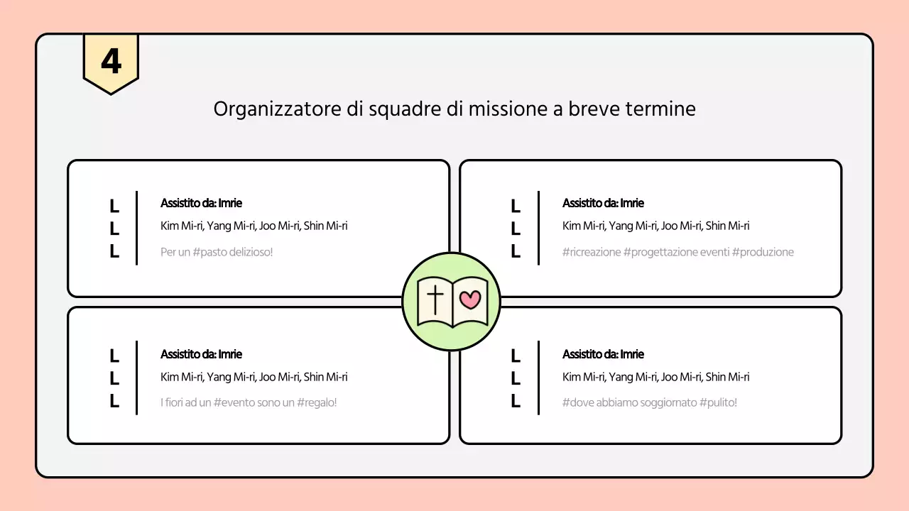 Un opuscolo per le missioni estive della chiesa pulito e dai colori pastello