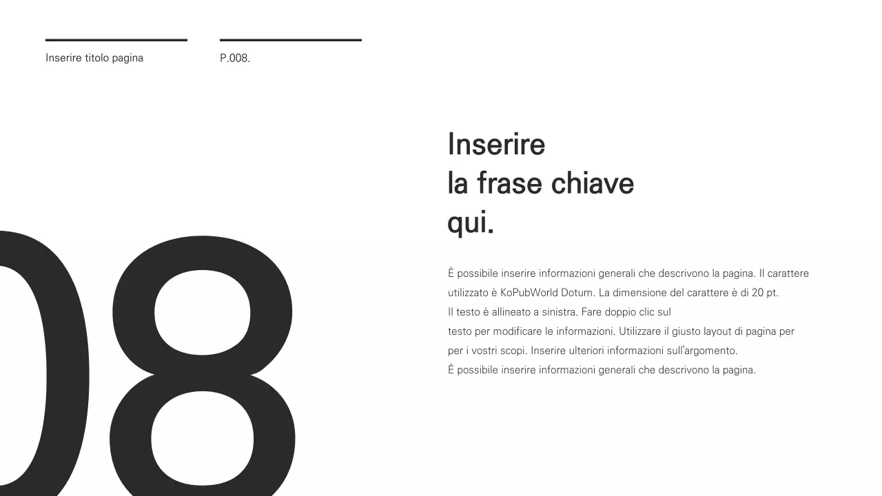 Una presentazione chic