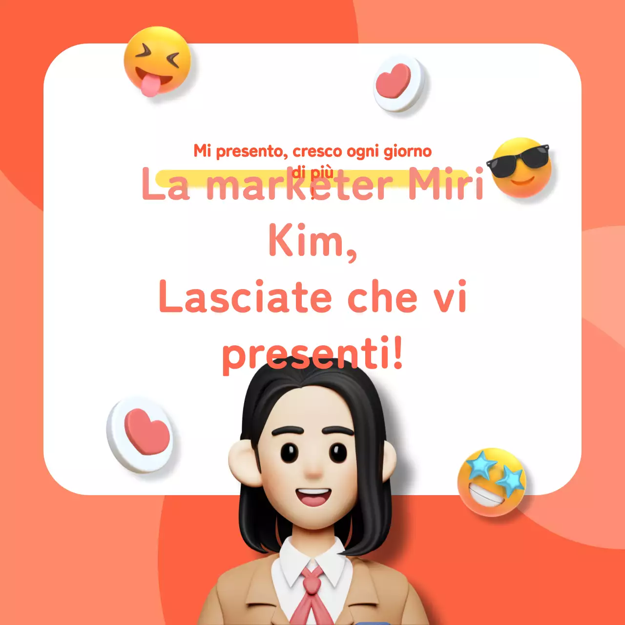 Icona 3D arancione e coralloContenuto della biografia di Instagram