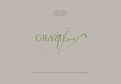 Busta per cartolina brandizzata con colori tenui, testo di apprezzamento del cliente e illustrazione circolare