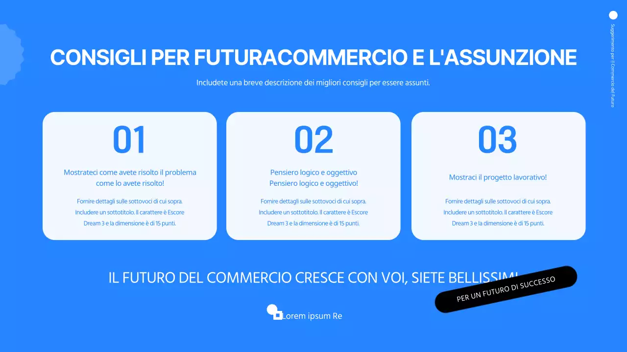 Semplice presentazione online della fiera del lavoro in blu e bianco