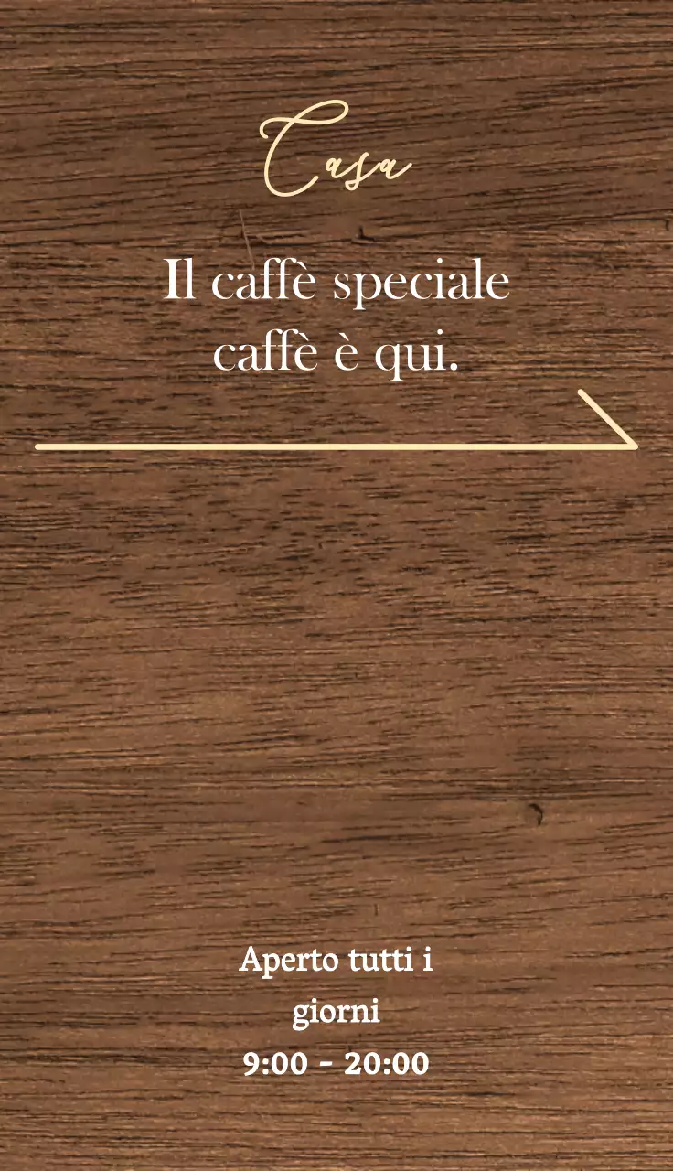 Semplice segnaletica del bar con testo relativo al caffè della casa e illustrazioni di foglie