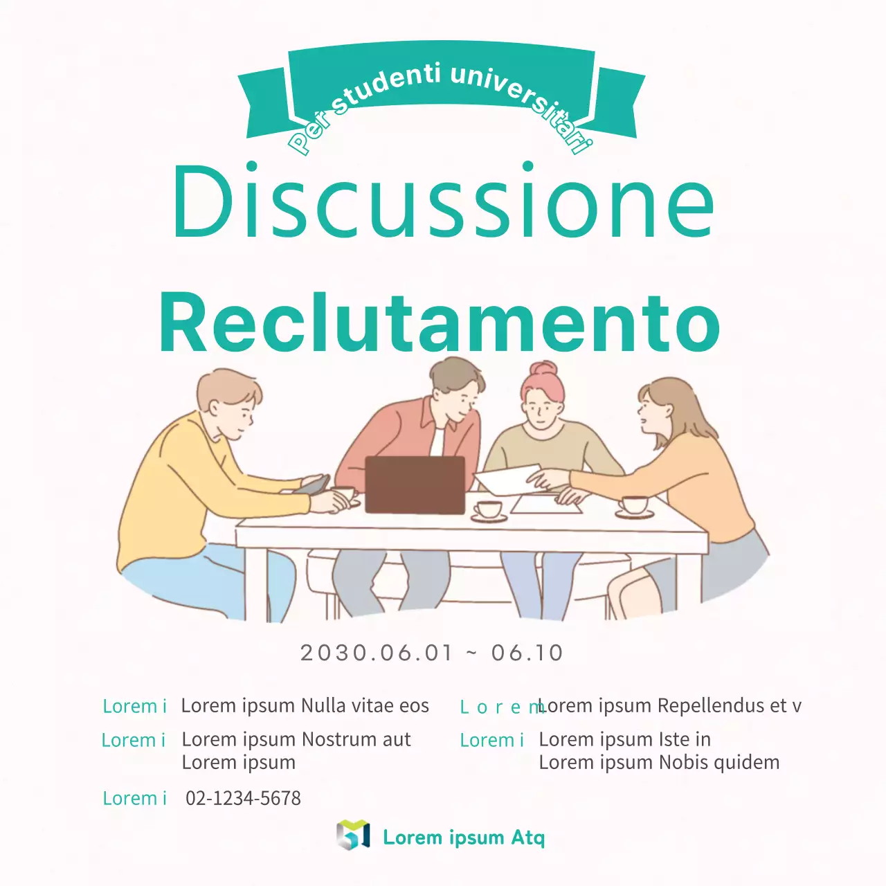 Reclutamento dello studio di dibattito universitario beige e verde