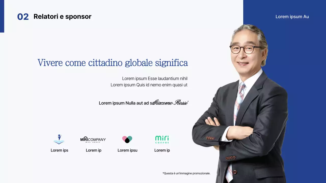 Presentazione di un concorso universitario semplice, bianco e blu