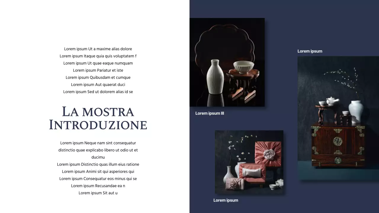 Una guida per esporre la ceramica in indaco e beige