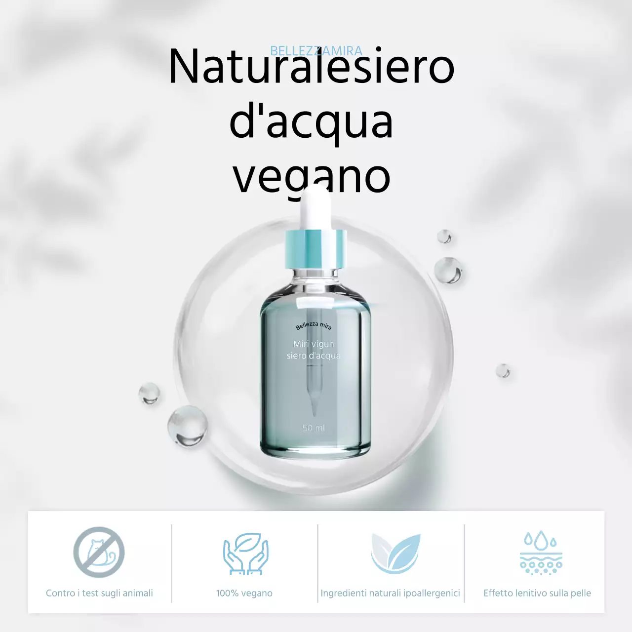 Bianco azzurro lussuoso cosmetico vegano feed Instagram