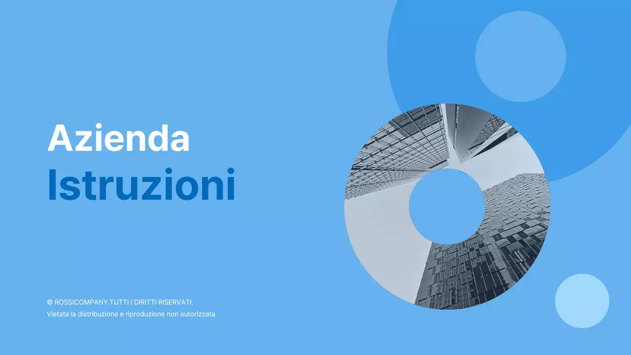 Una semplice lettera di presentazione di un'azienda blu
