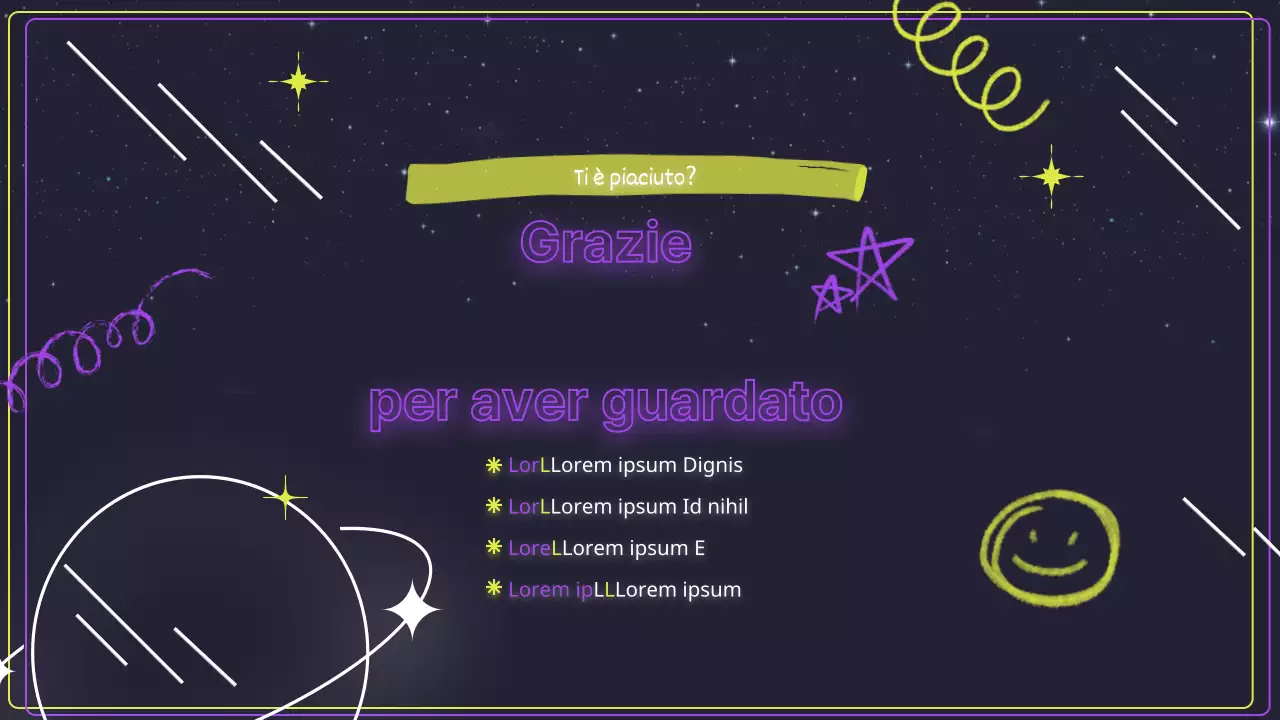 Materiale didattico mistico giallo neon e viola