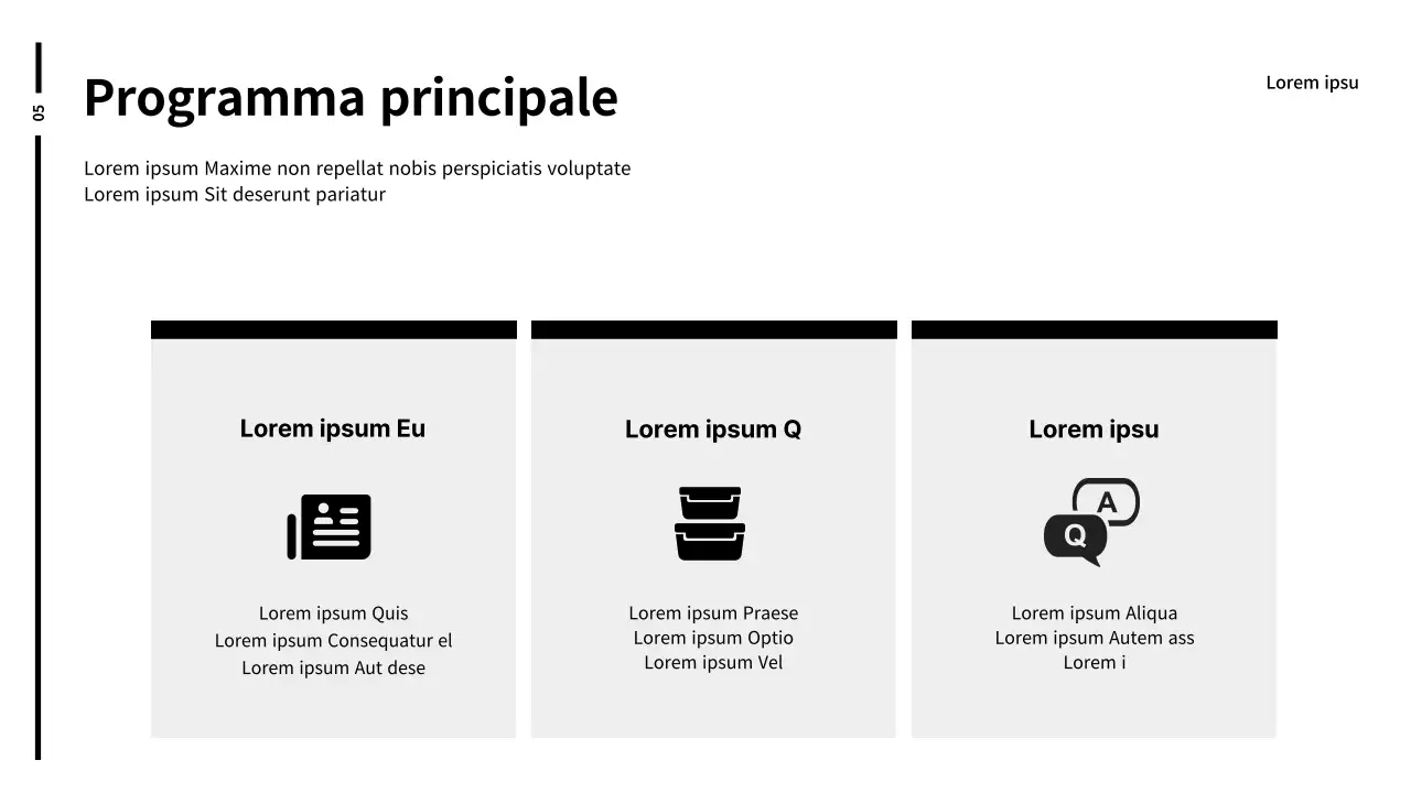 Relazione di pianificazione dello stand fieristico in bianco e nero