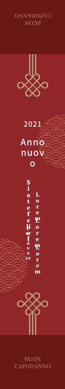 Confezione tradizionale per il nuovo anno con illustrazione rossa