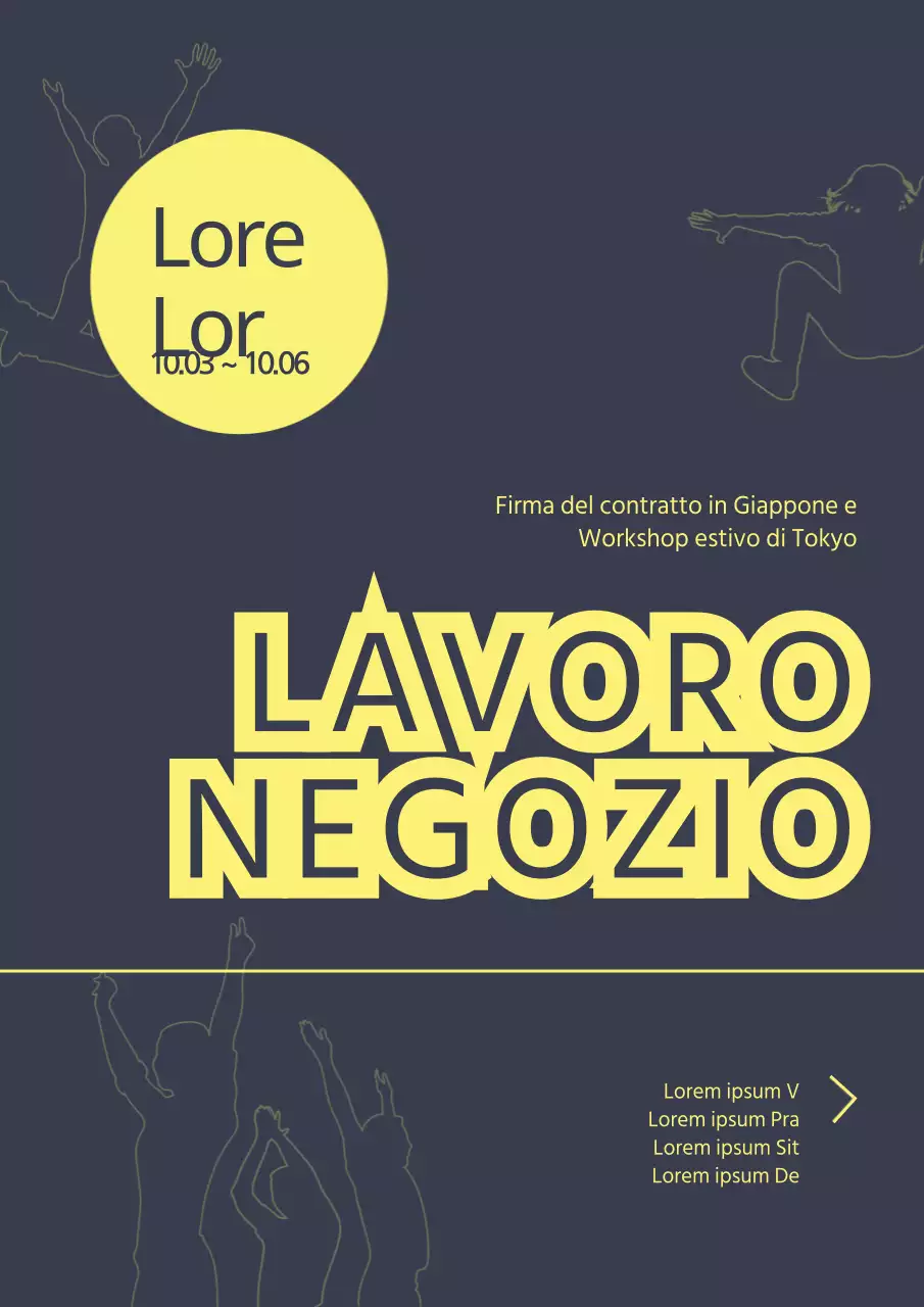 Poster promozionale per workshop aziendale semplice, giallo e blu navy