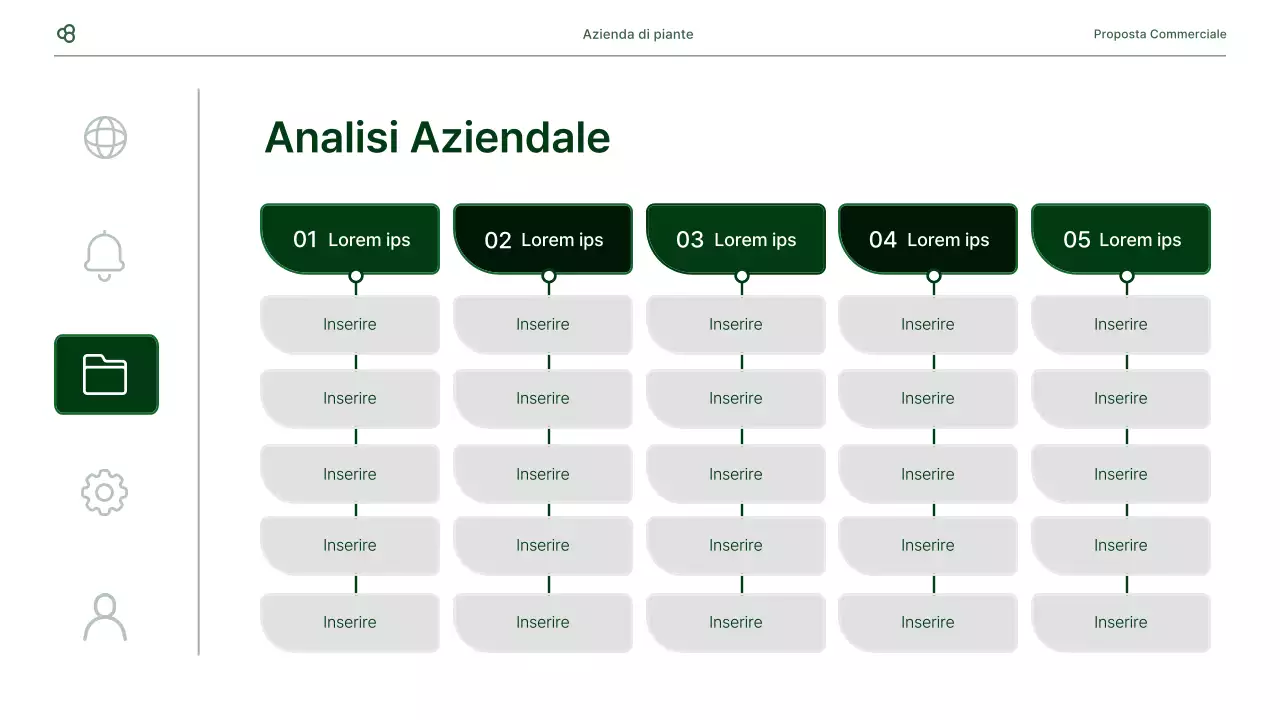 Proposta di business in bianco e verde concetto di foglia naturale