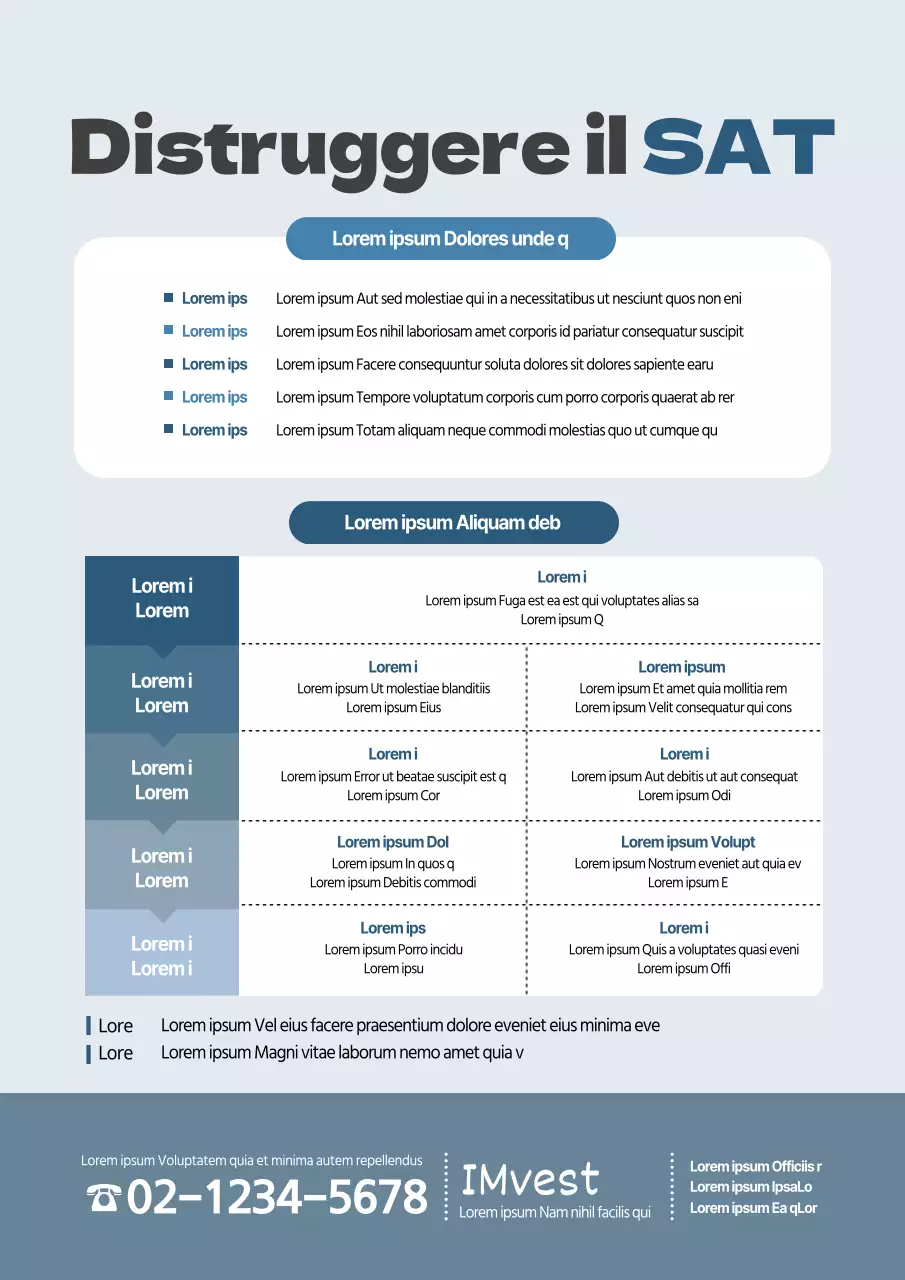 Promuovete le lezioni speciali della vostra scuola con un tavolo blu e ordinato.