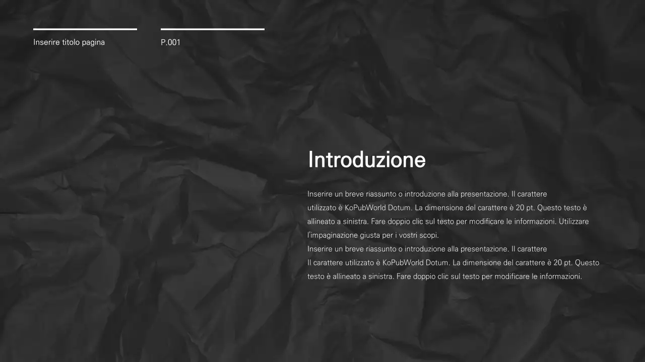 Una presentazione chic