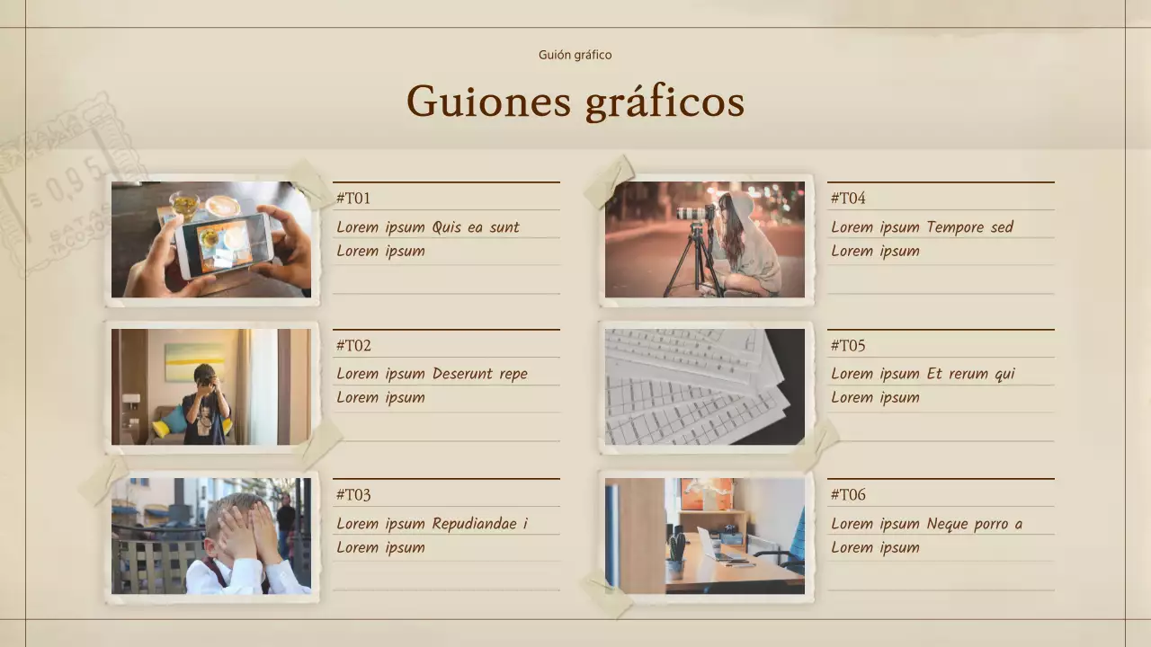 Álbum Scrapbooking Concepto Película Propuesta en Beige Marrón