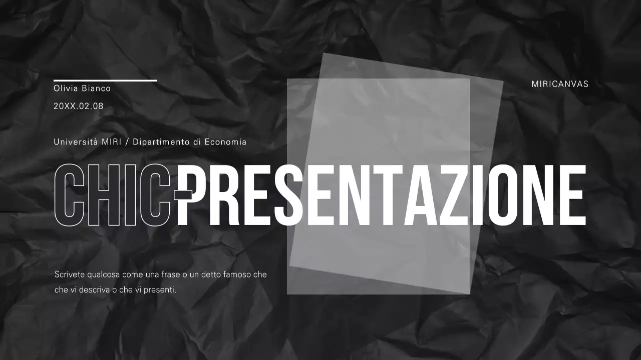 Una presentazione chic