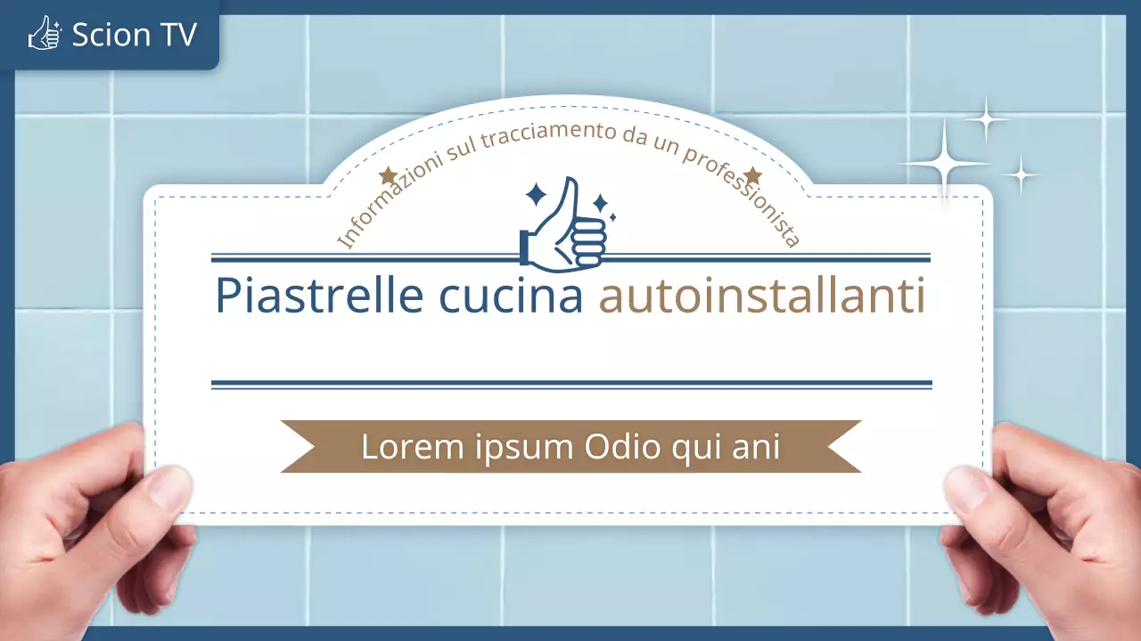 Piastrelle da cucina autoinstallanti in look piastrelle blu thumbnail