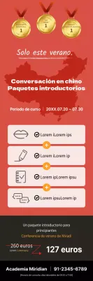 Guía de iniciación a la escuela de chino de estilo sencillo en rojo y negro