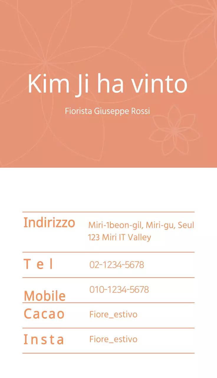 Biglietto da visita per fioristi