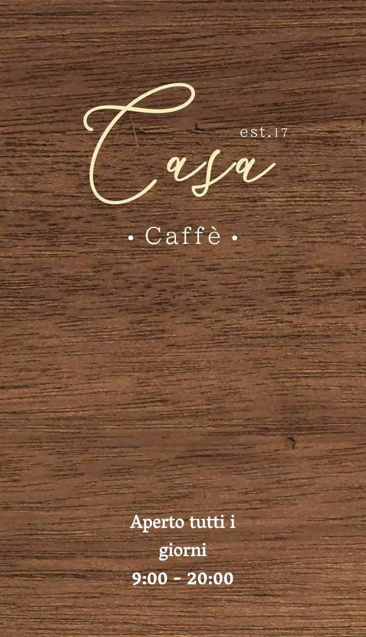 Semplice segnaletica del bar con testo relativo al caffè della casa e illustrazioni di foglie