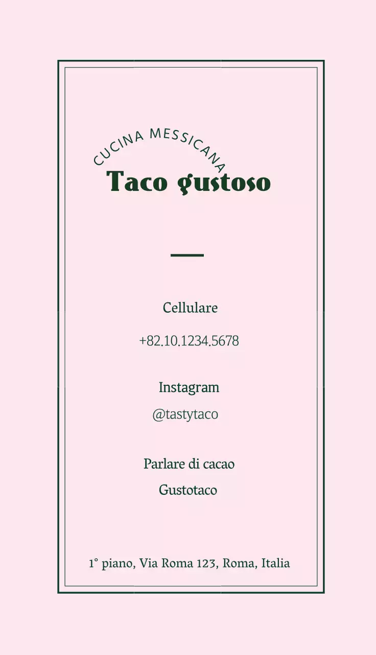 taco rosa verde ristorante semplice