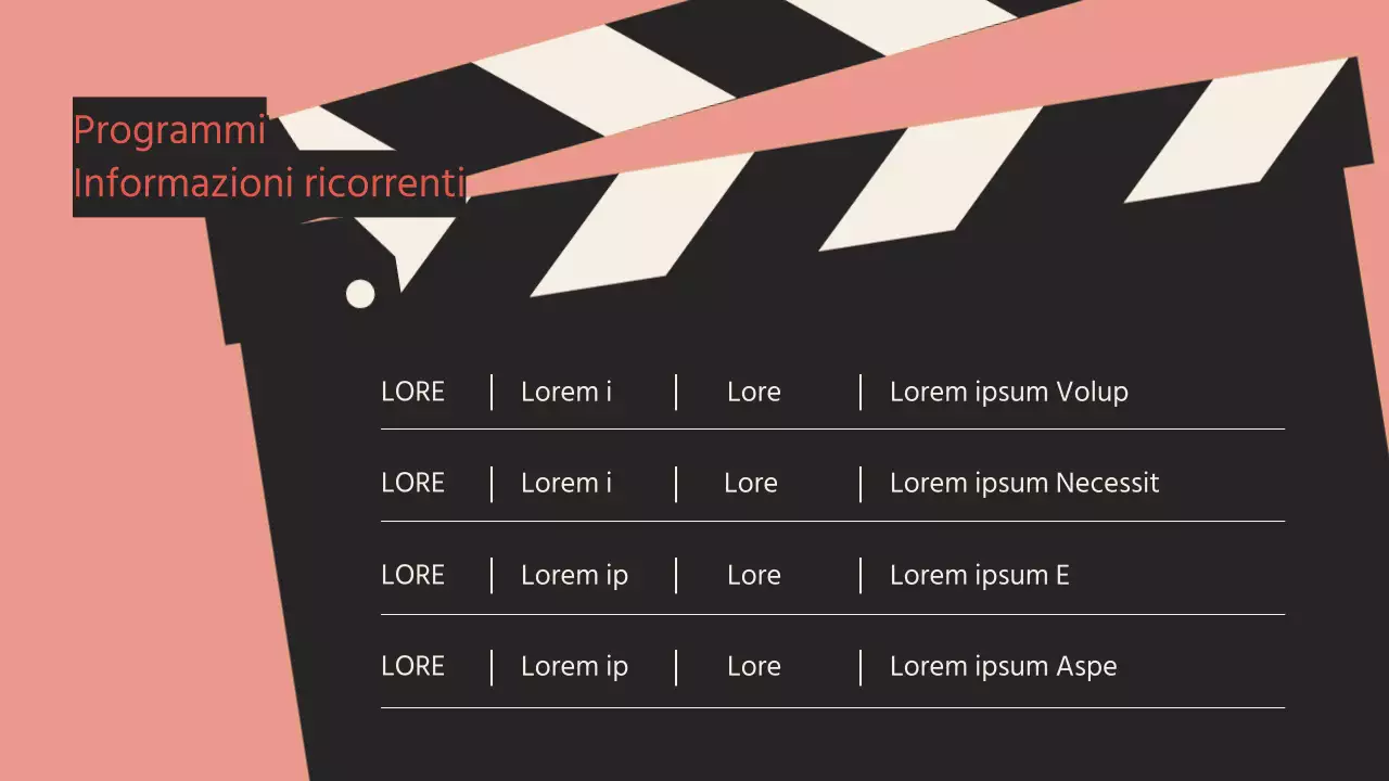 Promozione della Film Concept School in rosa vintage e beige