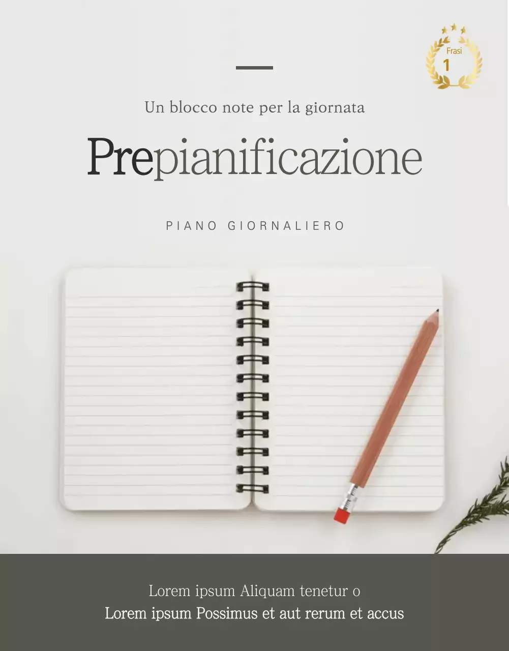 Vendere un semplice planner concettuale in grigio e bianco