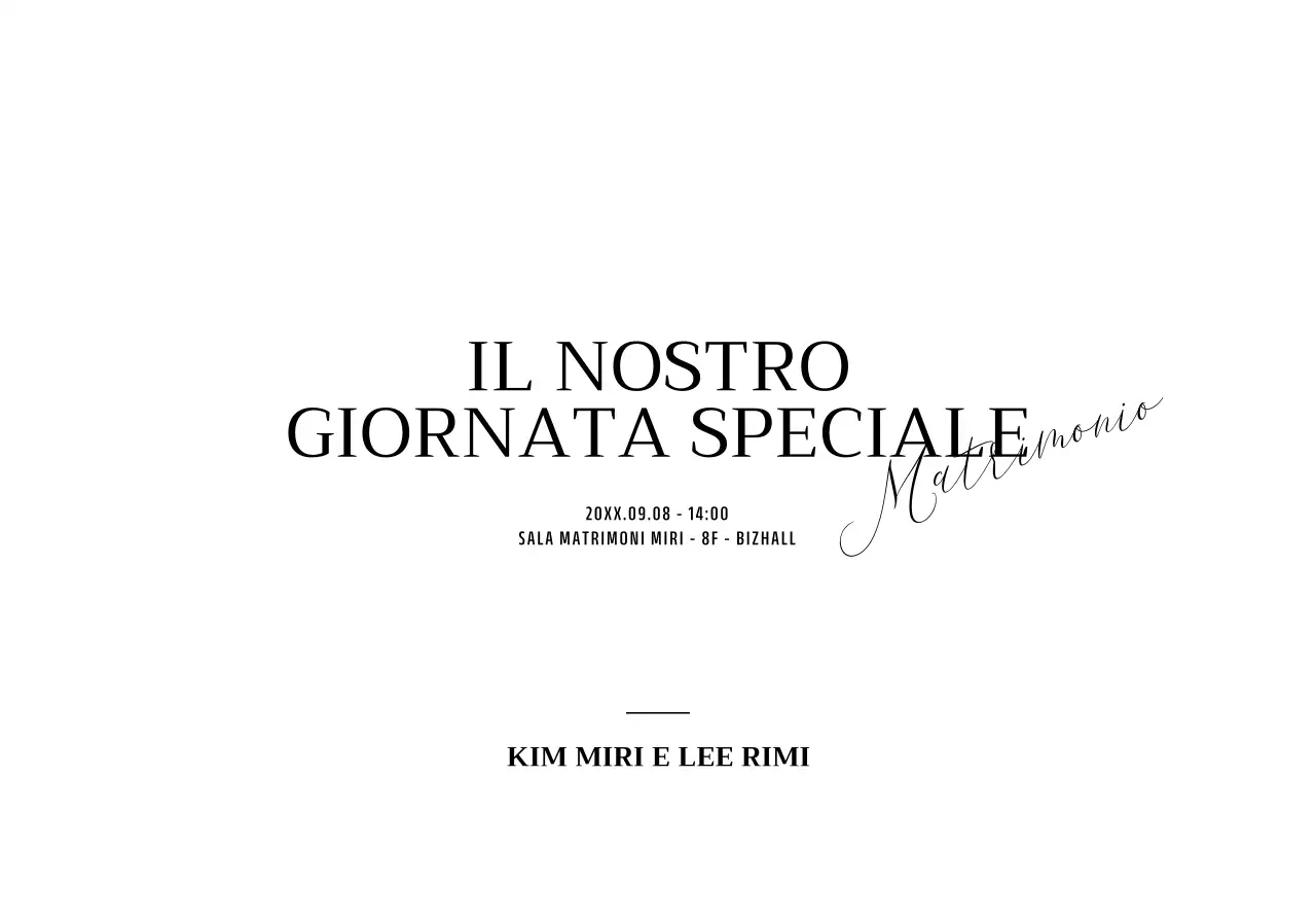 Per una semplice partecipazione di nozze con testo nero in corsivo