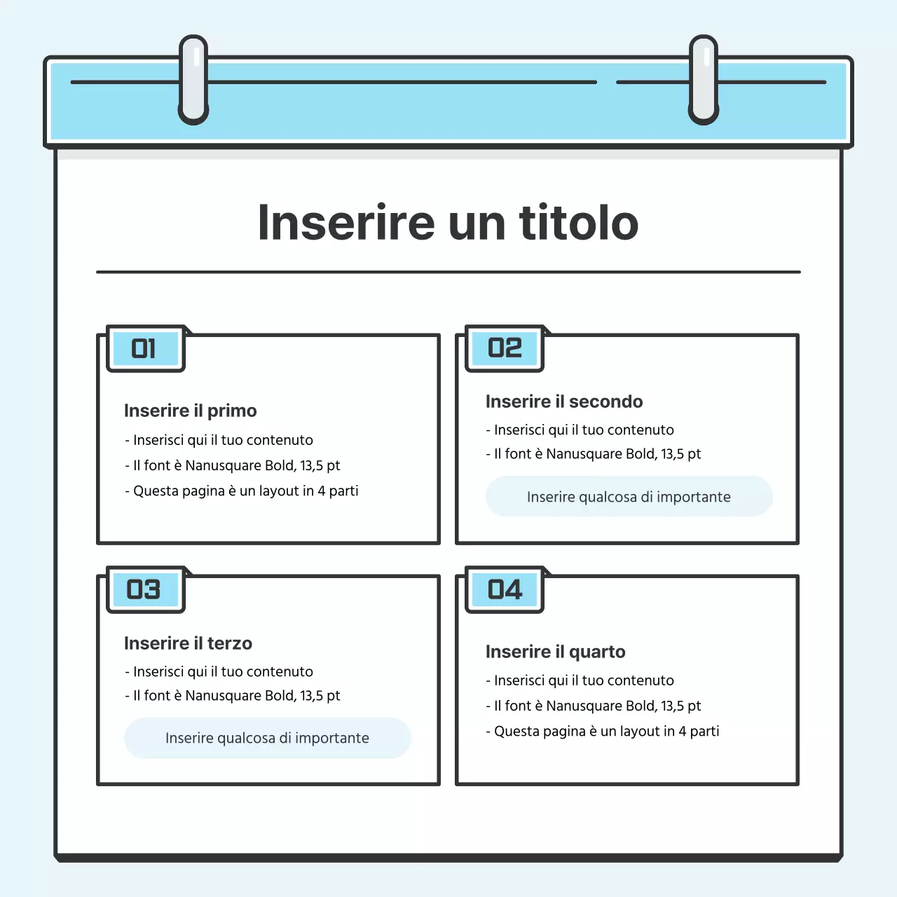 Nota azzurra Concept Biglietto ordinato con simpatiche illustrazioniNews