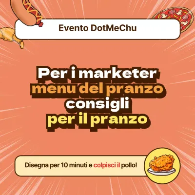 Pubblicare un pranzo evento arancione e kitsch