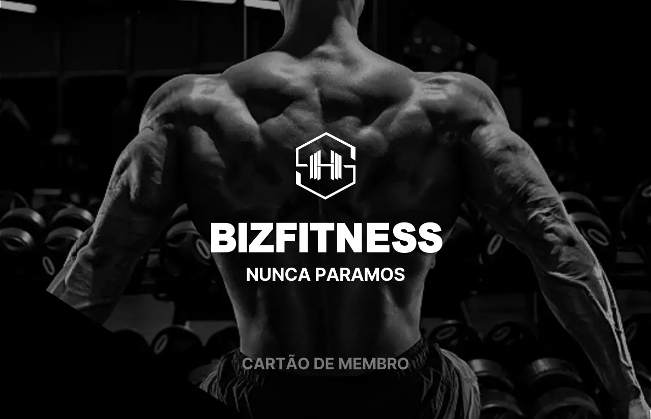 Um cartão de sócio de um ginásio com uma fotografia preta, profissional e de estilo simples do traseiro de um homem.