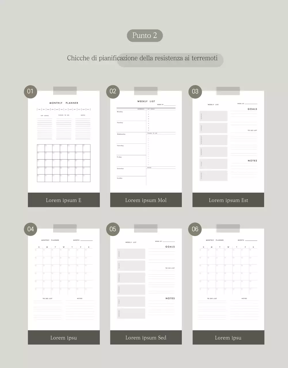 Vendere un semplice planner concettuale in grigio e bianco